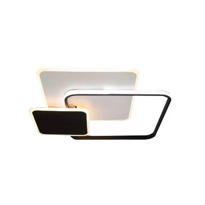 Lustre LED avec télécommande ANEMONA 71W, 3 Carrés, Lumière Froid/Chaud/Neutre, Dimmable, Noir