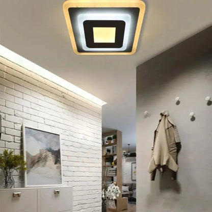 Lustre LED MORNIKA 14W, Diamètre 25cm, Carré, Lumière neutre, Blanc